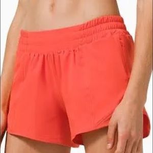 Lululemon Low Rise Tracker Lined Short Orange/Salmon